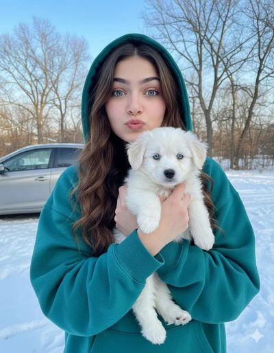 Puppy Cuddles in a Winter Wonderland