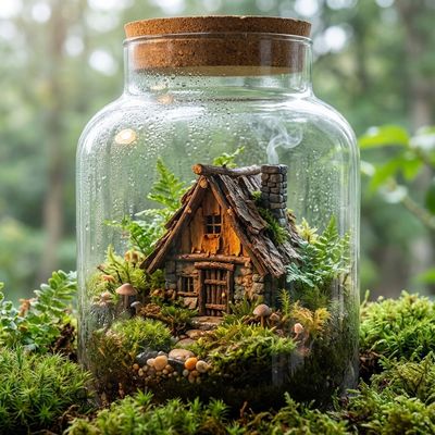 Enchanted Moss Terrarium: A Witch's Cottage Delight