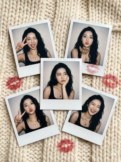 Polaroid Playfulness: A Vintage Love Snapshot