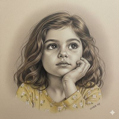 Dreamy Reflections: A Hyper-Realistic Pencil Portrait