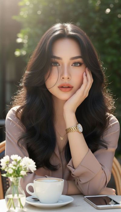 Elegance in Soft Light: A Café Daydream