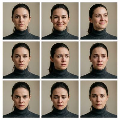 Emotional Spectrum: A Portrait Grid Journey