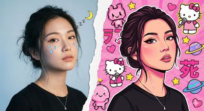 Banana Bliss: A Split-Style Portrait 🍌✨