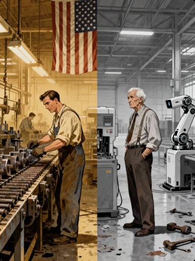 当美国梦碎在AI时代:蓝领男从工厂英雄到失业边缘