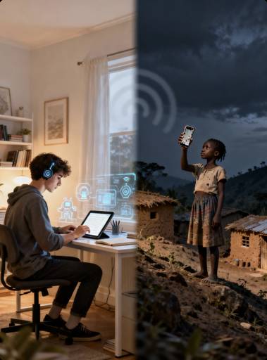 全球数字鸿沟：有人用AI改论文，有人为一台手机走10公里