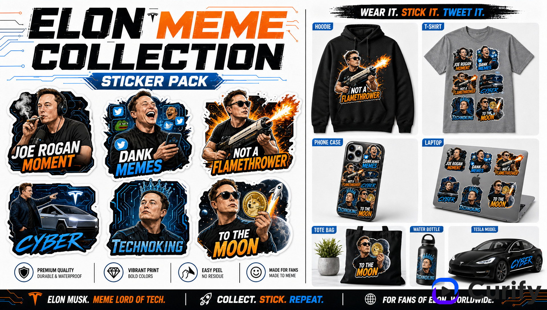 Nano Banana Prompt: Celebrity Meme Sticker Pack & Merch Collection Poster Generator | Curify AI