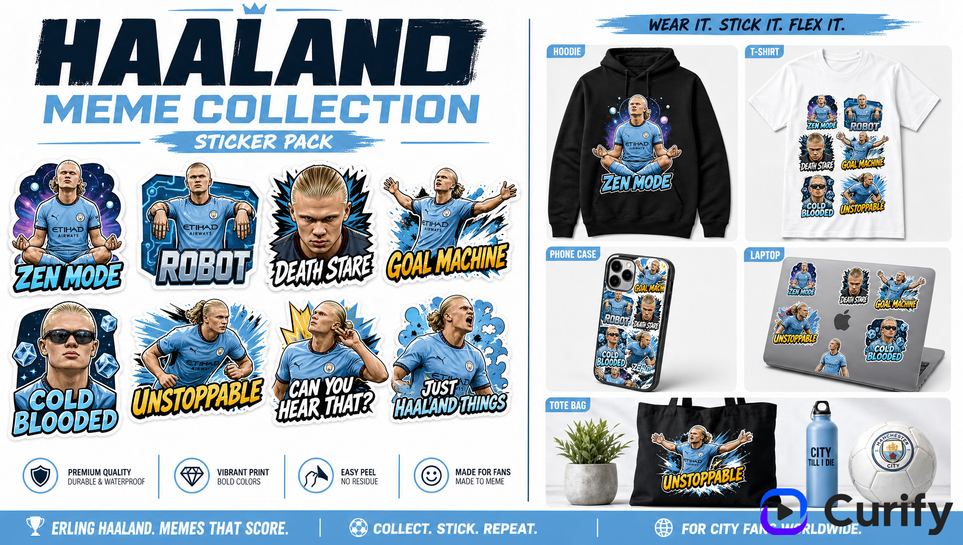 Erling Haaland (Football Star) viral meme sticker pack & merch collection