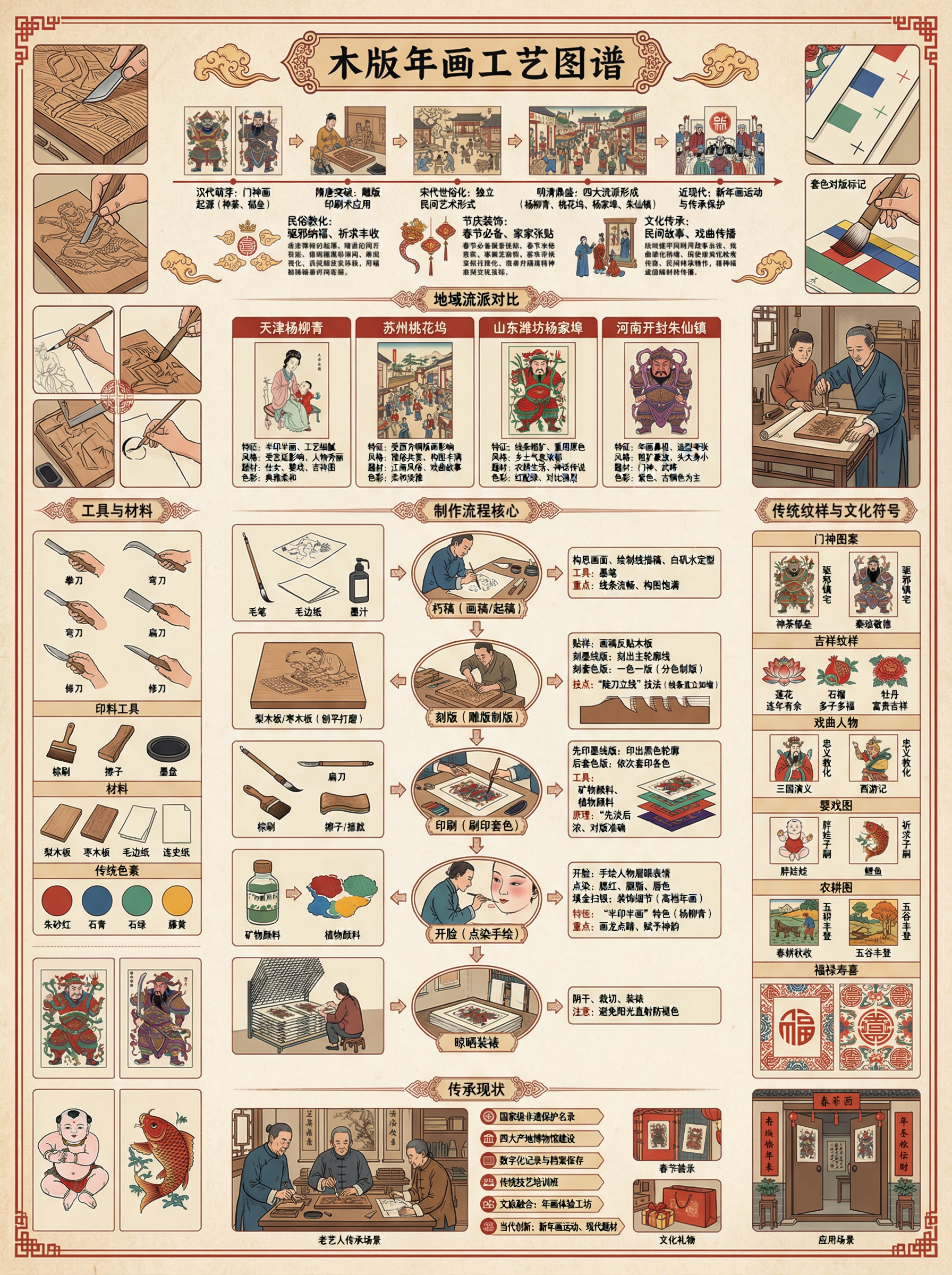 woodblock new year paintings