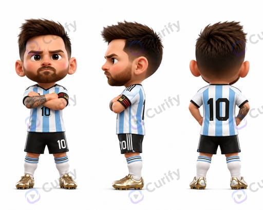 Nano Banana Prompt: 3D Chibi Football Player Turnaround Sheet | Curify AI