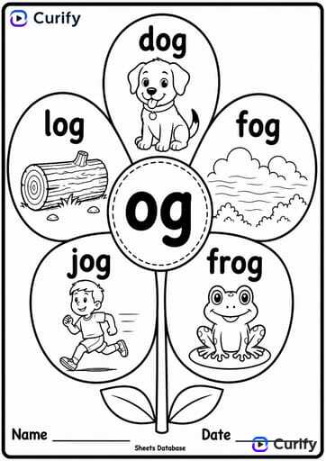 Nano Banana Prompt: CVC English Word Coloring Flower Card Generator | Curify AI