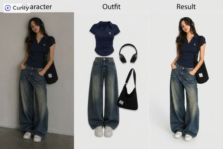 Nano Banana Prompt: AI Outfit Try-On Poster Generator | Curify AI
