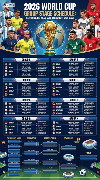 2026 World Cup Group Stage Schedule: Match Time, Fixtures & Core Highlights of Each Group