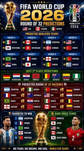 fifa world cup 2026 round of 32 prediction poster