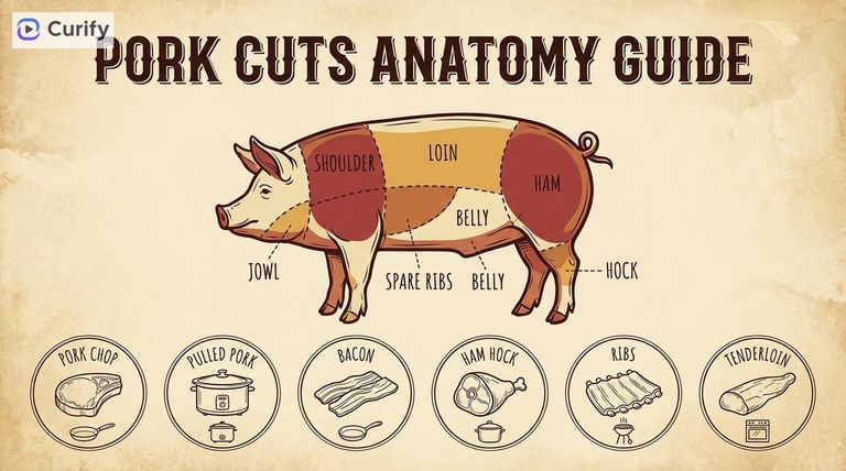 Animal Anatomy & Meat Cut Guide Poster