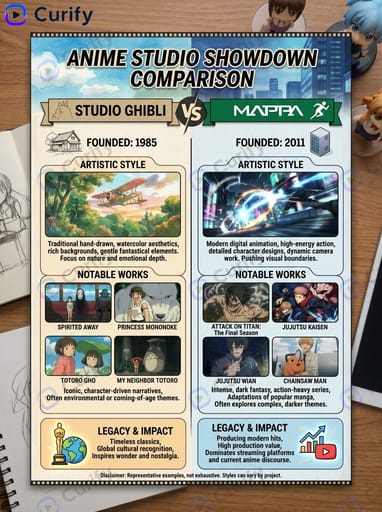 Infografía de Comparación de Estudios de Animación preview 1