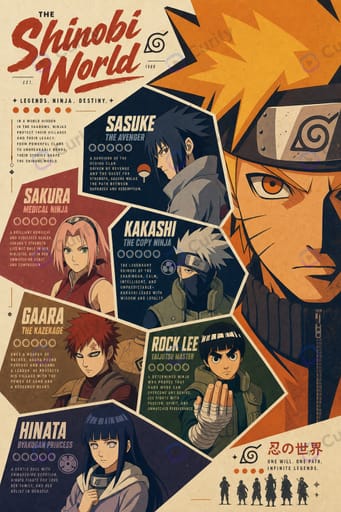 Nano Banana Prompt: Anime Crew Vintage Newspaper Character Infographic Poster Generator | Curify AI