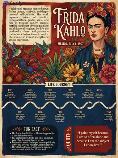 Guía Visual de Biografía de Artista Famoso: Infografías Temáticas para Cualquier Pintor