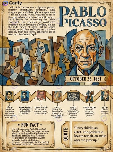 Famous Artist Biography Visual Guide: Themed Infographics for Any Painter
