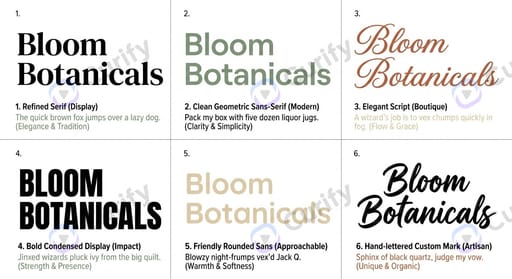 Bloom Botanicals · 品牌字体样本