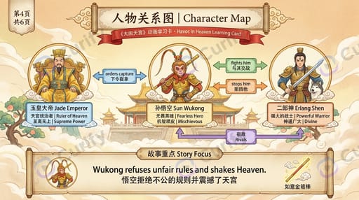 Cartoon Character Map Learning Card