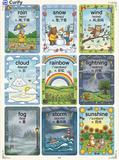 Nano Banana Prompt : Générateur de Flashcards de Vocabulaire Anglais Enfants | Curify AI