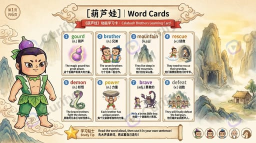 Cartoon English Word Card