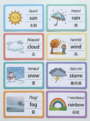 बच्चों के अंग्रेजी शब्दावली स्पेलिंग पोस्टर (मज़ेदार लर्निंग कार्ड) | Curify AI