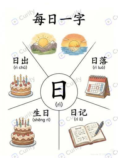 Daily Chinese Character Visual Guide: Learn Characters with Pinyin