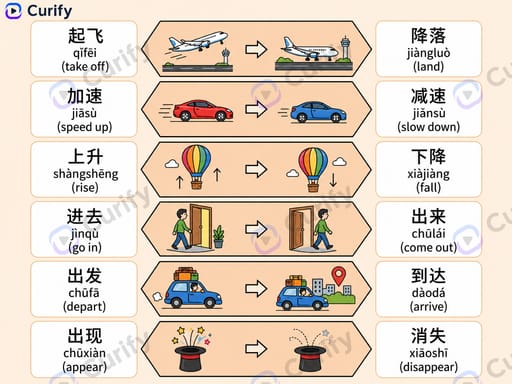 Chinese Verb Opposites Visual Guide: Learn Antonym Pairs