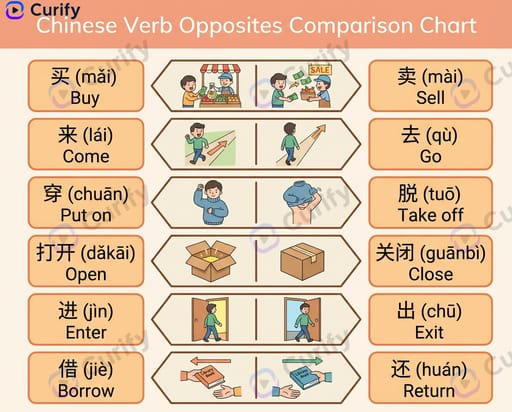 Nano Banana Prompt: Chinese Verb Opposites Infographic Generator | Curify AI