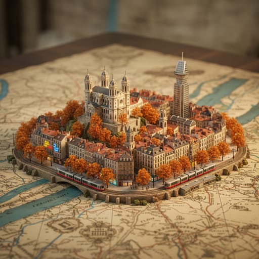 Nano Banana संकेत शब्द: शहर सूक्ष्म दृश्य मानचित्र जनरेटर｜Curify AI