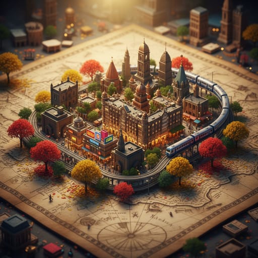 Nano Banana संकेत शब्द: शहर सूक्ष्म दृश्य मानचित्र जनरेटर｜Curify AI