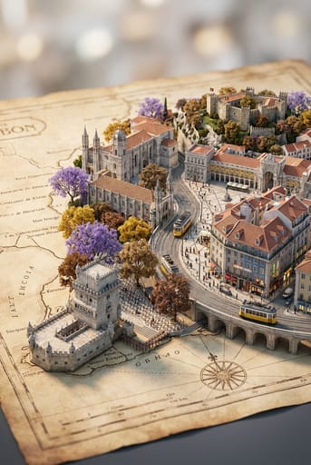 City Miniature Landscape Map Generator for Lisbon