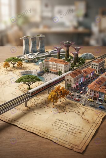 City Miniature Landscape — Generate a high-detail street-style map of a city with a hyper-photorealistic miniature version d…
