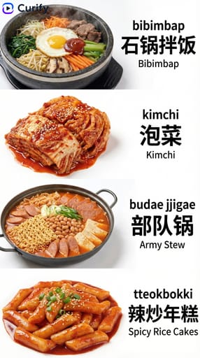 요리 음식 어휘 포스터 | Curify AI