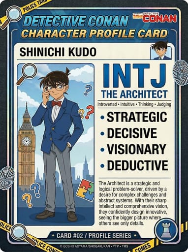 탐정 코난 캐릭터 MBTI 카드 (AI 애니메이션 프로필) | Curify AI