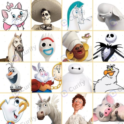 Nano Banana Prompt: Disney Character Color Grid Art Generator | Curify AI