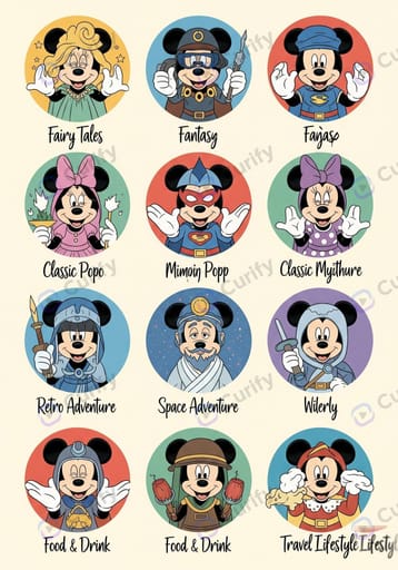 Nano Banana Prompt: Disney Character Costume Themed Grid Generator | Curify AI