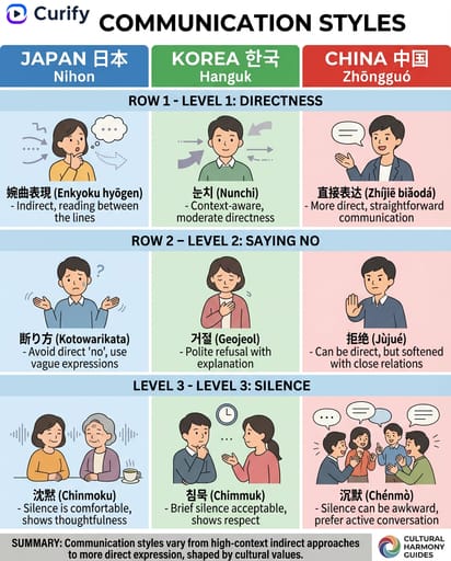 Nano Banana Prompt: East Asian Culture Comparison Infographic | Curify AI