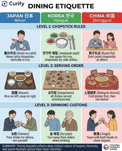 Nano Banana Prompt: East Asian Culture Comparison Infographic | Curify AI