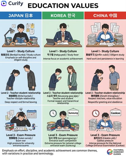 Nano Banana Prompt: East Asian Culture Comparison Infographic | Curify AI