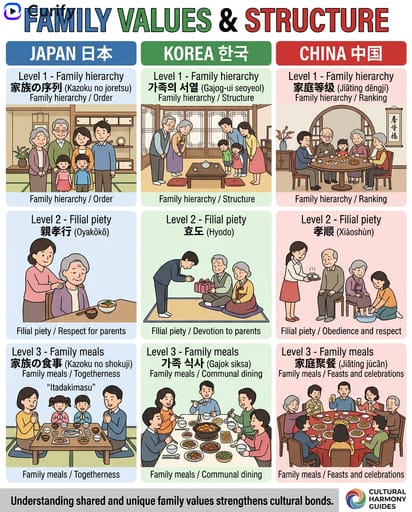 Nano Banana Prompt: East Asian Culture Comparison Infographic | Curify AI