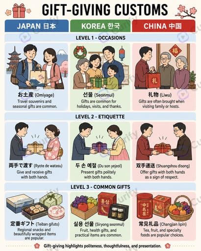 Nano Banana Prompt: East Asian Culture Comparison Infographic | Curify AI