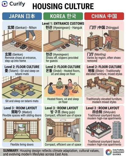 Nano Banana Prompt: East Asian Culture Comparison Infographic | Curify AI