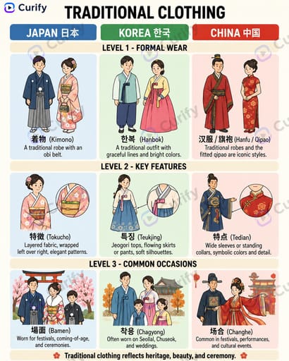 Nano Banana Prompt: East Asian Culture Comparison Infographic | Curify AI