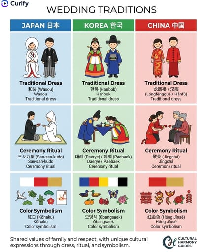 Nano Banana Prompt: Ostasiatische Kulturvergleichs-Infografik | Curify AI