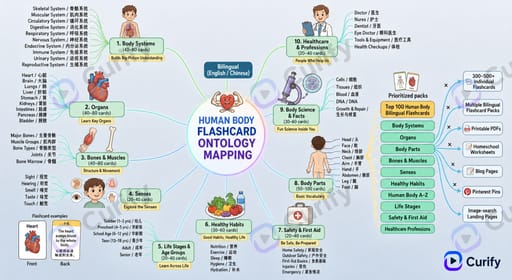 Educational Flashcard Ontology Mindmap Infographic