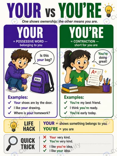 Nano Banana Prompt: English Confusing Word Pair Poster Generator | Curify AI