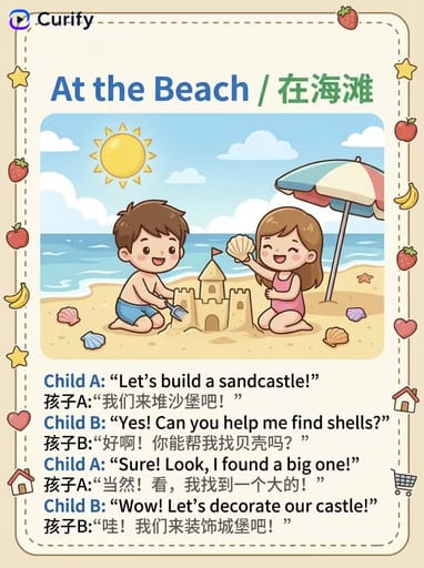 Nano Banana 提示：英语对话场景学习卡 | Curify AI