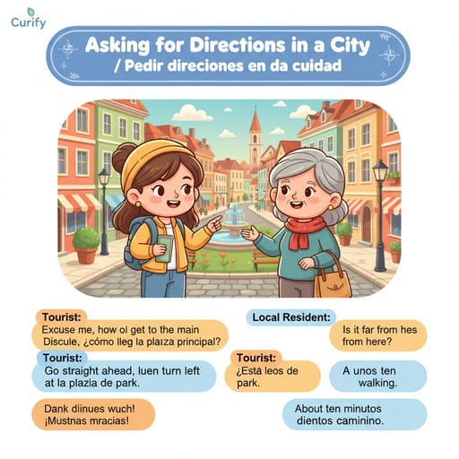 Nano Banana 提示：英语对话场景学习卡 | Curify AI